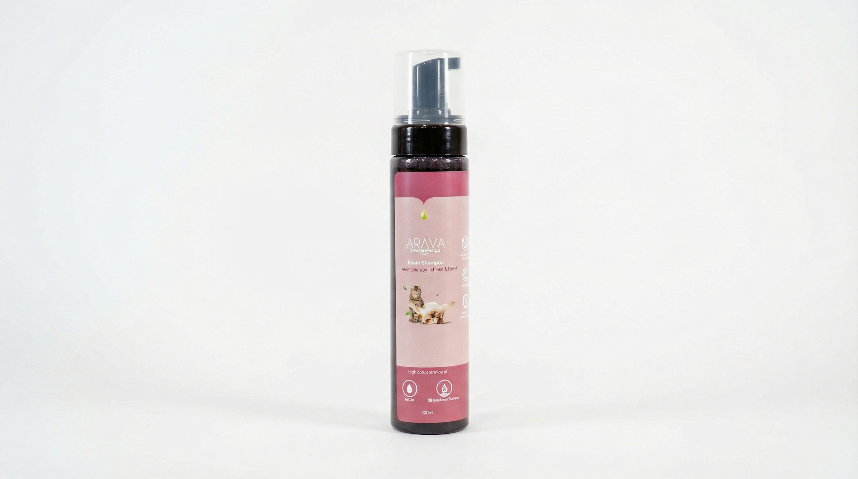 New!! Arava Foam Shampoo for Skin Problems in Dogs and Cats (no rinse)