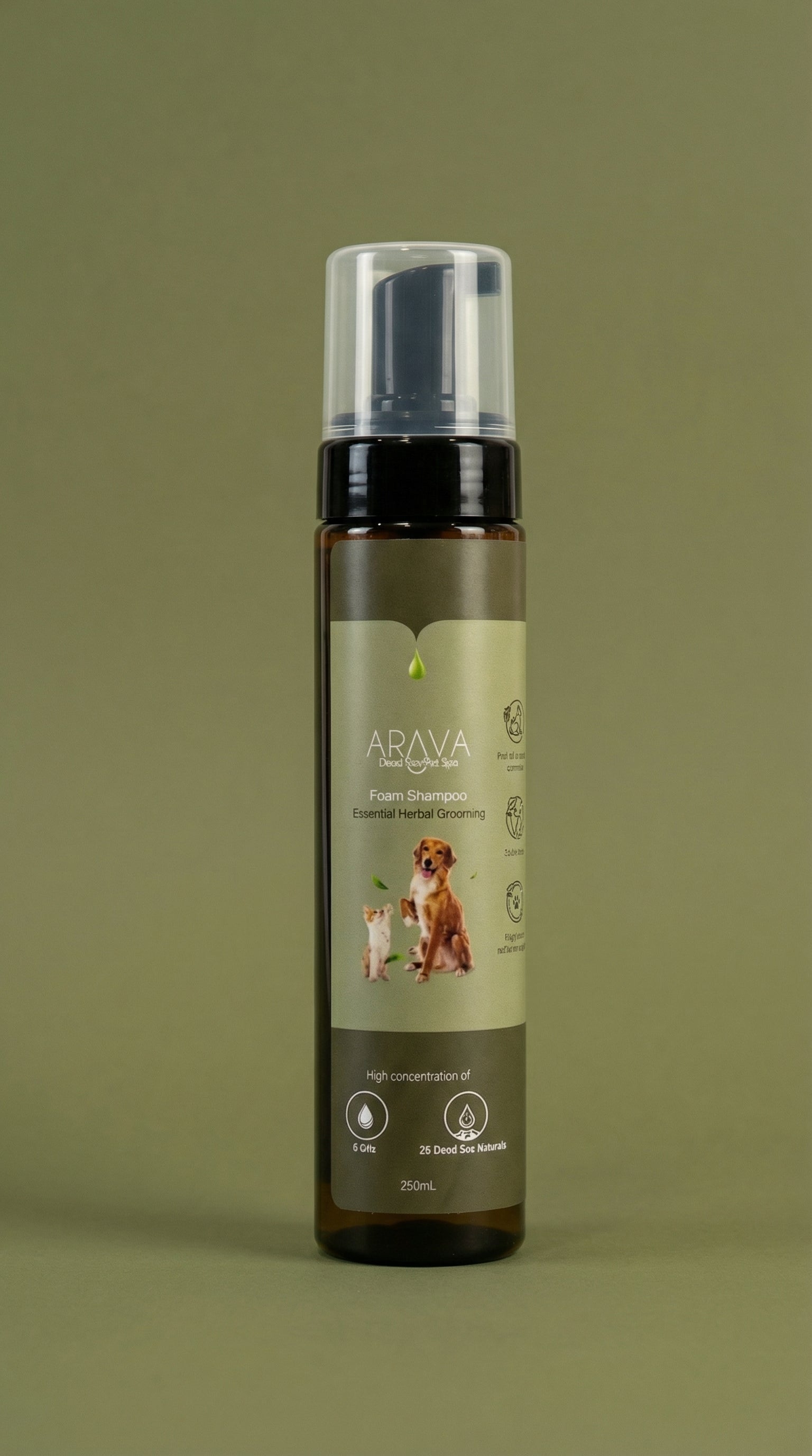 Arava No-Rinse Dry Foaming Shampoo for Dogs and Cats