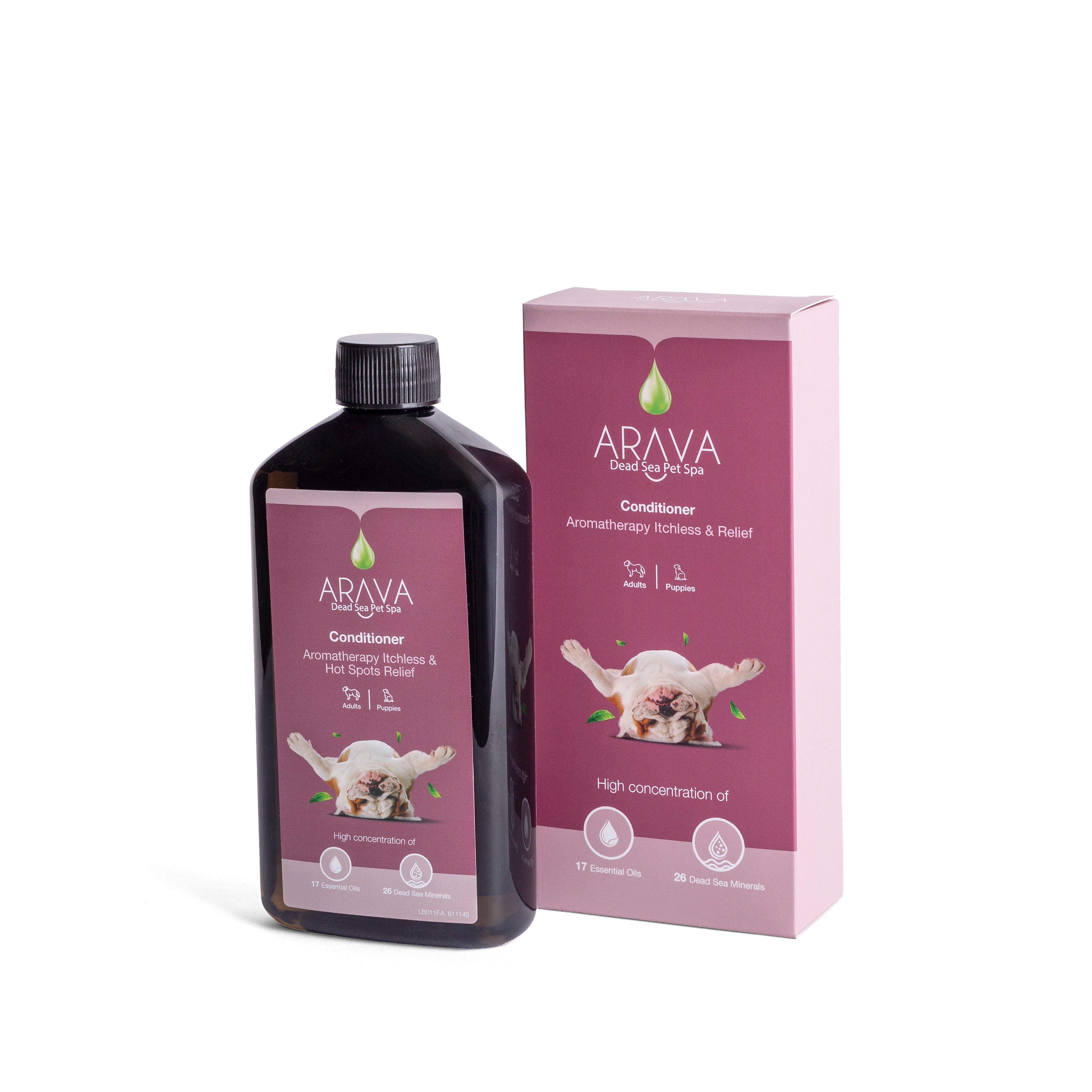 Therapeutic conditioner for dogs with dry or wounded skin from Arava