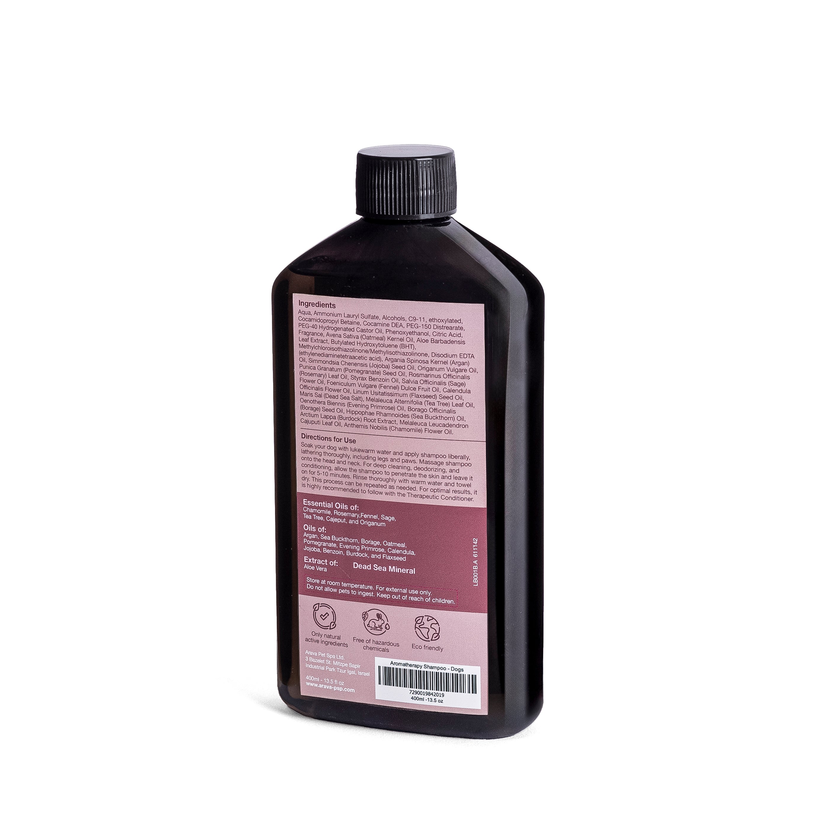 Therapeutic shampoo for dogs with dry or wounded skin by Arava