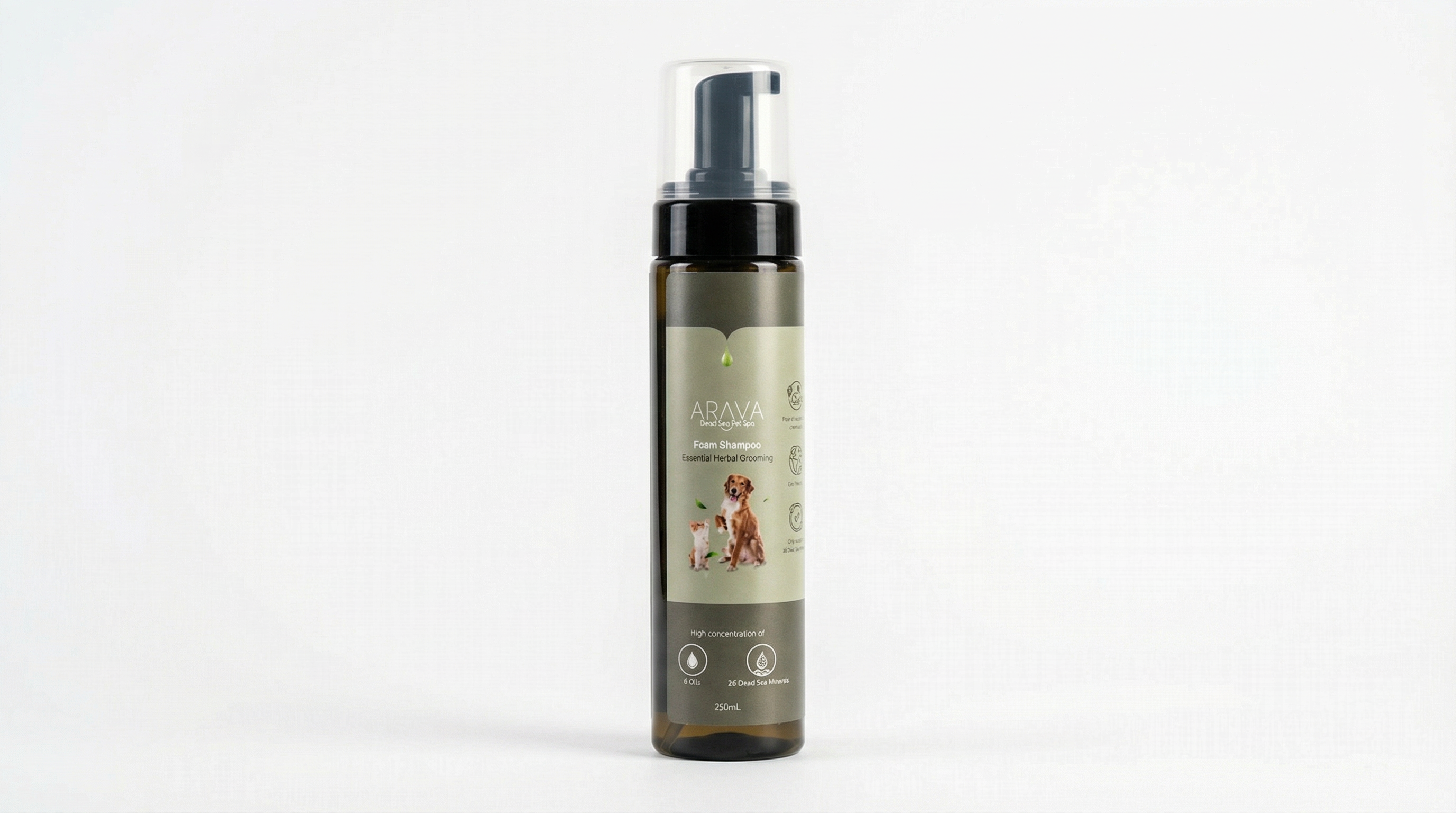 Arava No-Rinse Dry Foaming Shampoo for Dogs and Cats